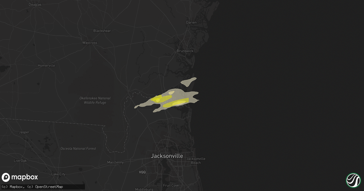 Hail map in Saint Marys, GA on December 2, 2018