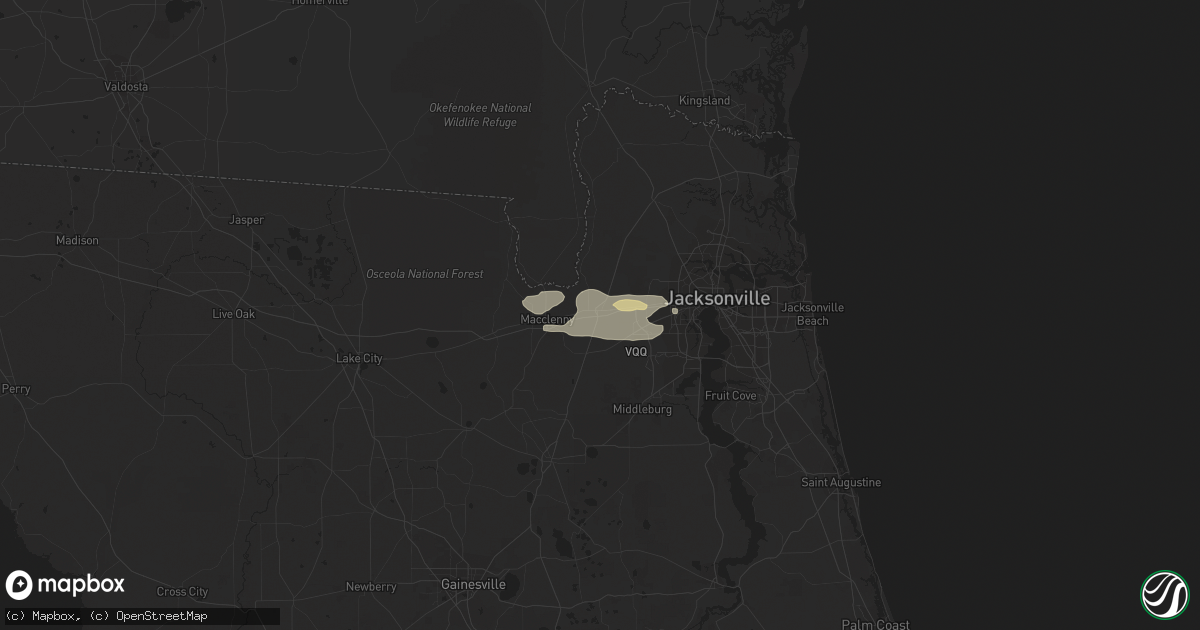 Hail map in Macclenny, FL on December 2, 2023