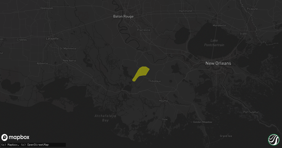 Hail map in Napoleonville, LA on December 2, 2023