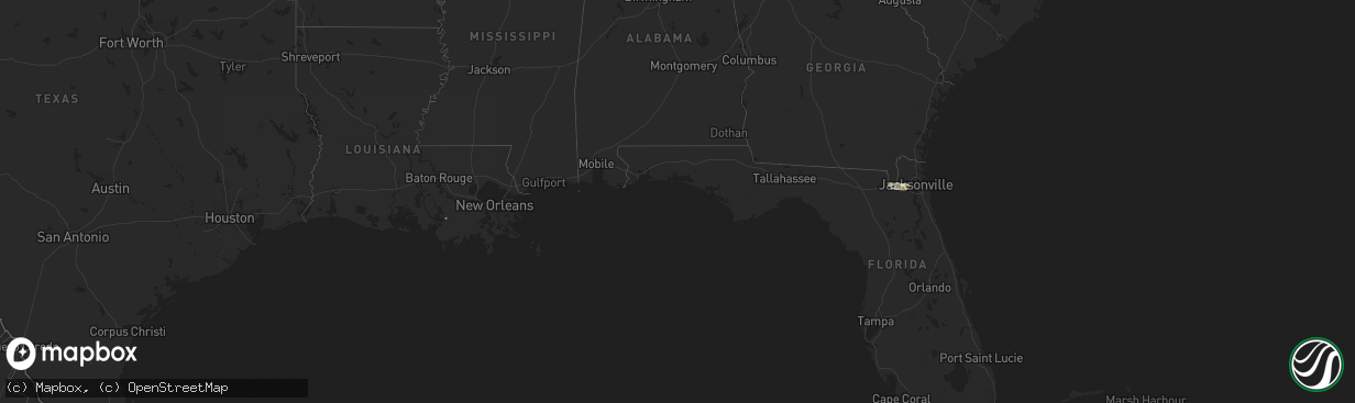 Hail map on December 2, 2023