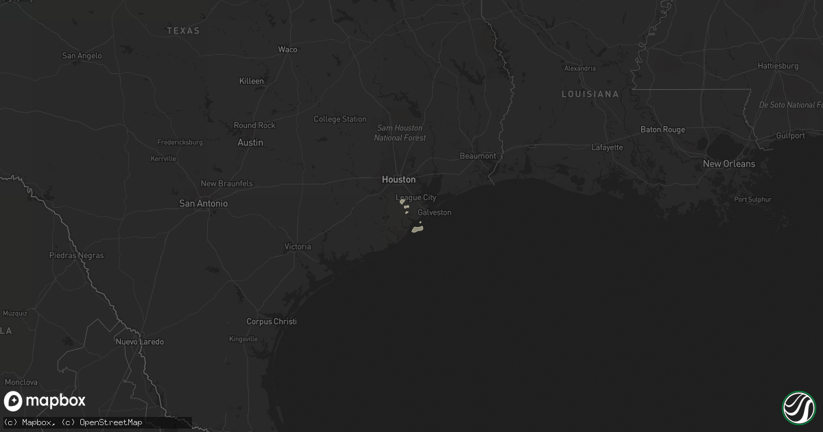 Hail map in Texas on December 3, 2017