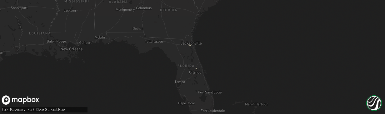 Hail map in Florida on December 3, 2018