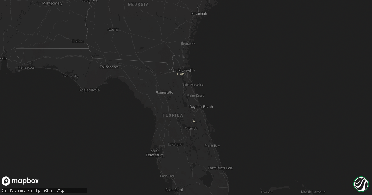 Hail map in Florida on December 3, 2018