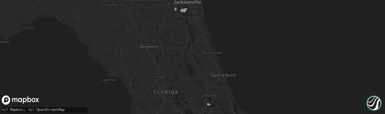 Hail map in Jacksonville, FL on December 3, 2018