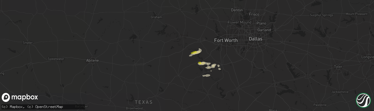 Hail map in Lipan, TX on December 3, 2021