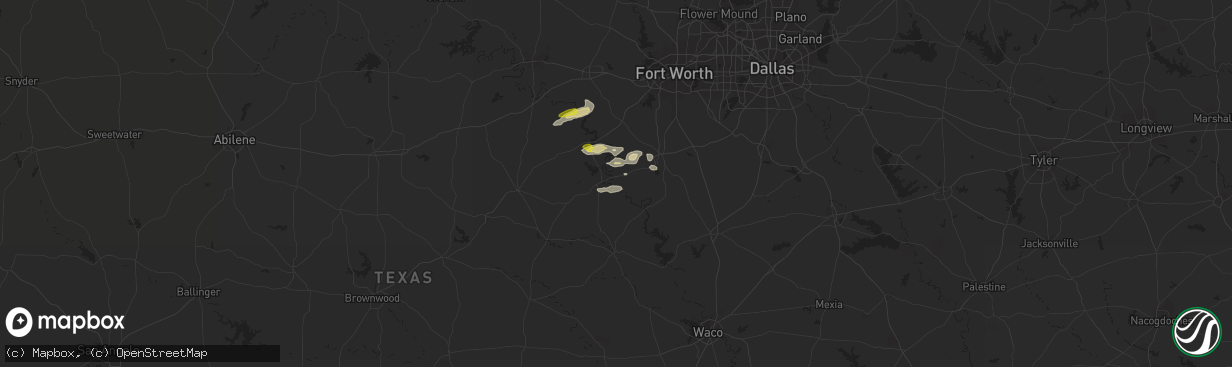 Hail map in Nemo, TX on December 3, 2021