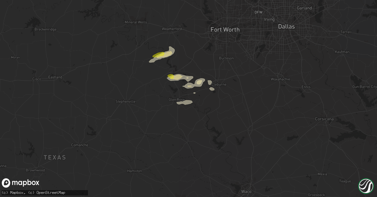 Hail map in Nemo, TX on December 3, 2021
