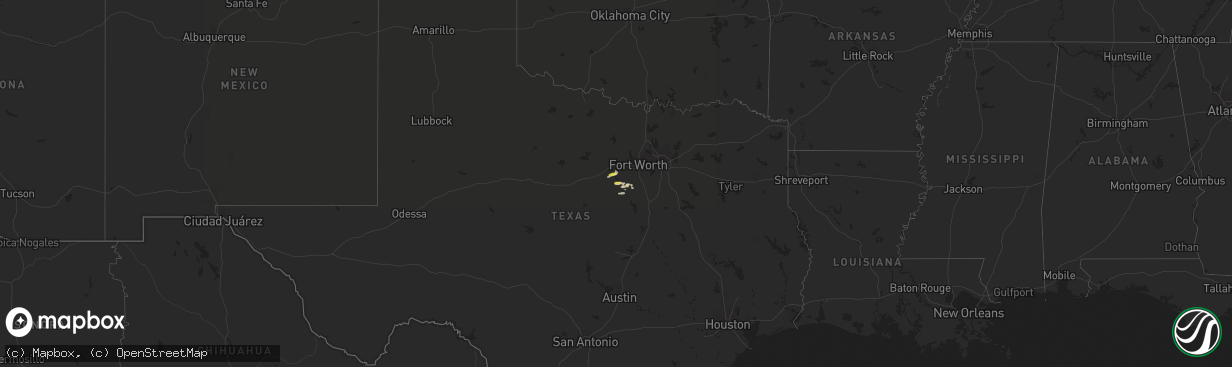 Hail map on December 3, 2021