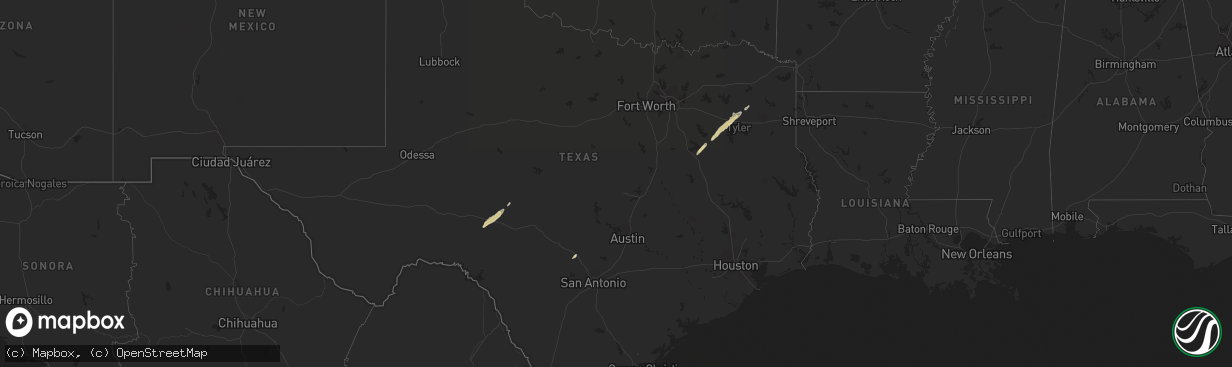 Hail map on December 4, 2011