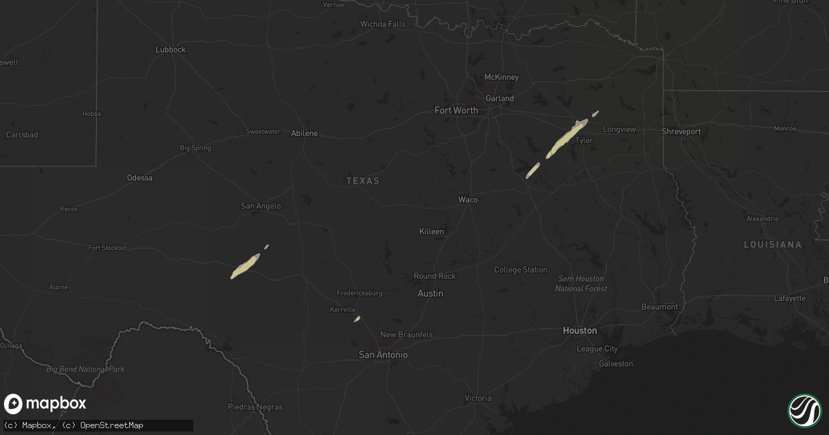 Hail map on December 4, 2011