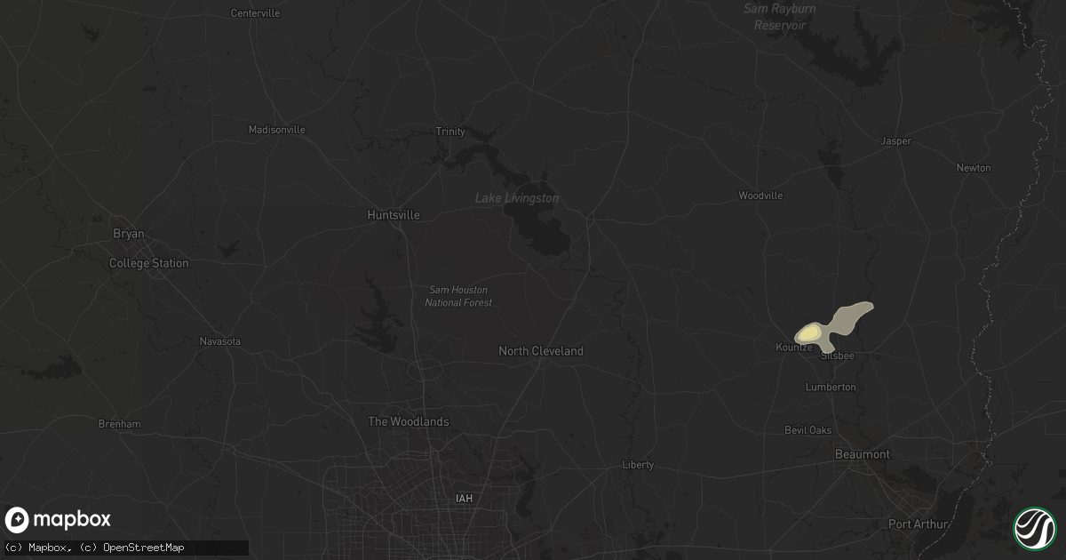 Hail map in Silsbee, TX on December 4, 2012