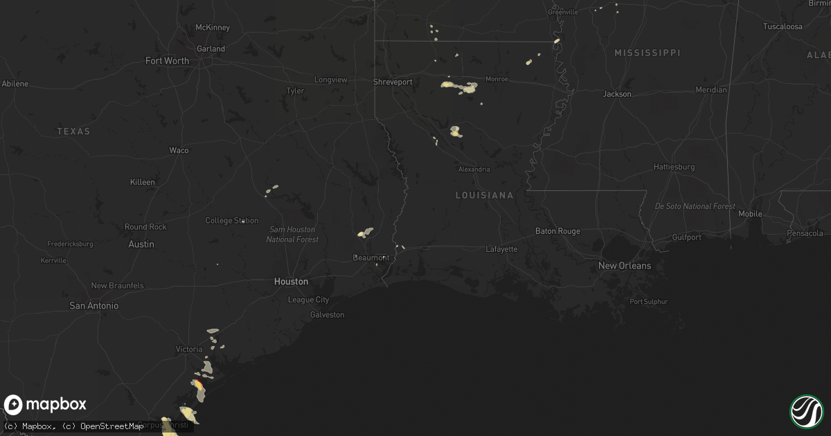 Hail map in Texas on December 4, 2012