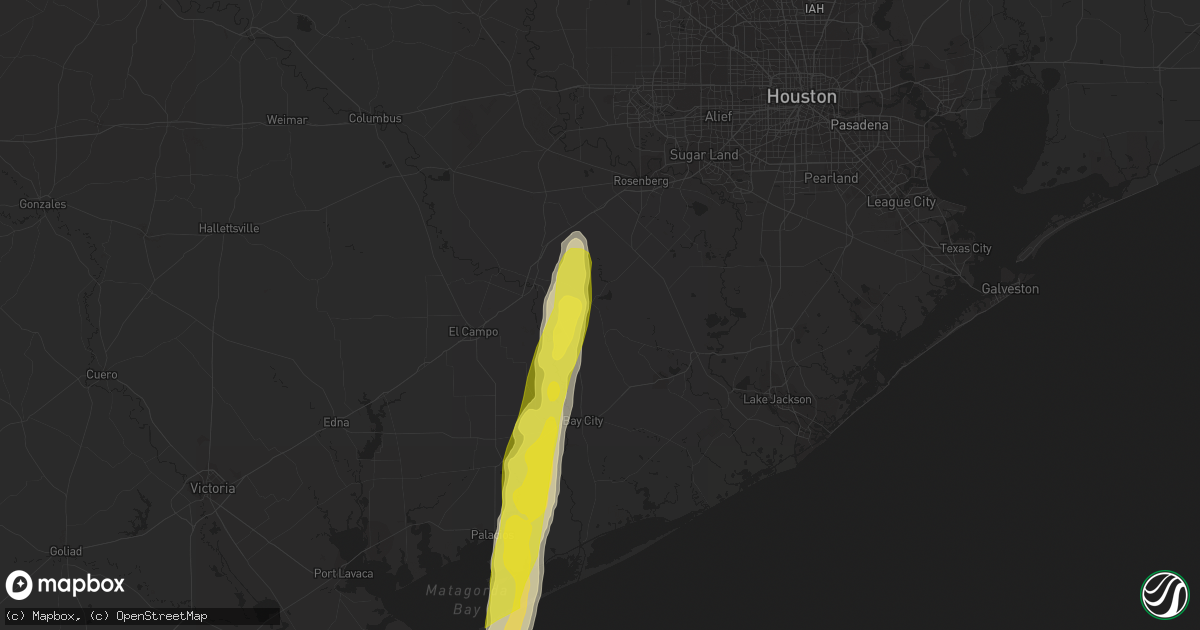 Hail map in Boling, TX on December 4, 2016