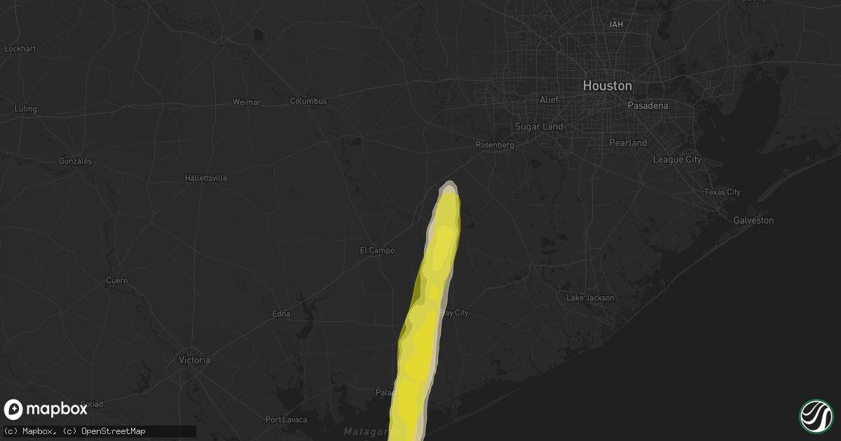 Hail map in Wharton, TX on December 4, 2016