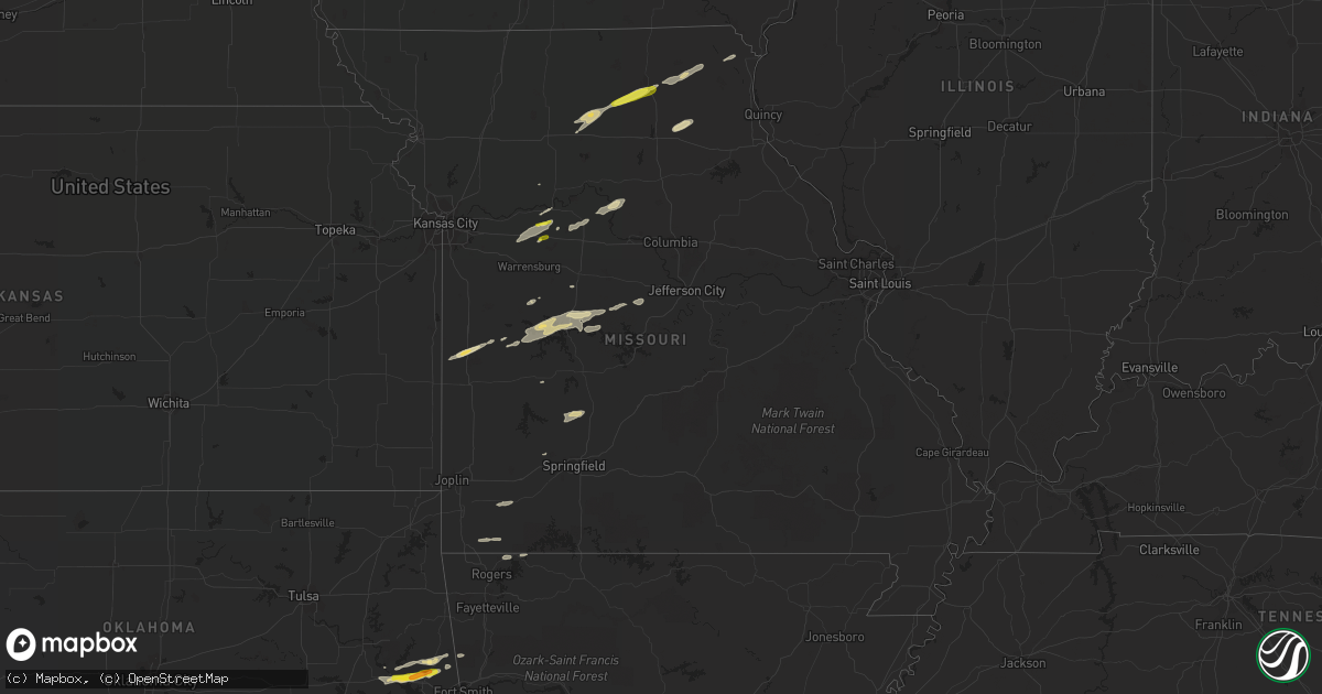 Hail map in Missouri on December 4, 2017