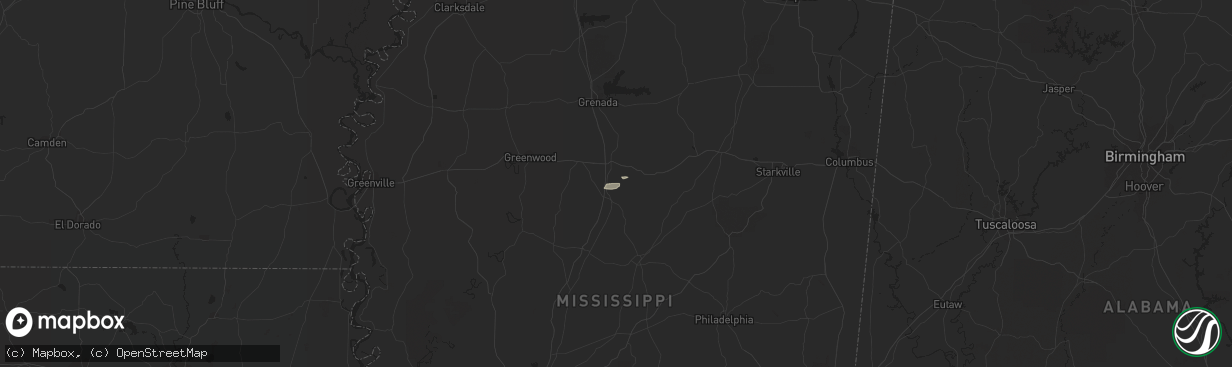 Hail map in Kilmichael, MS on December 5, 2014