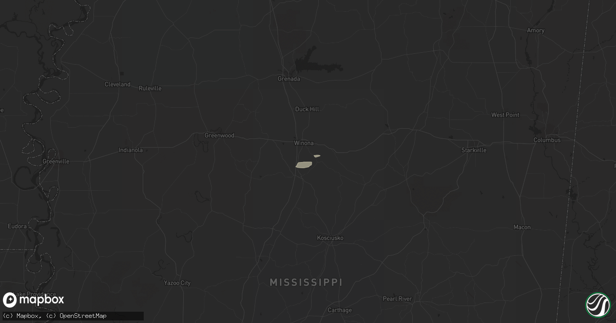 Hail map in Winona, MS on December 5, 2014