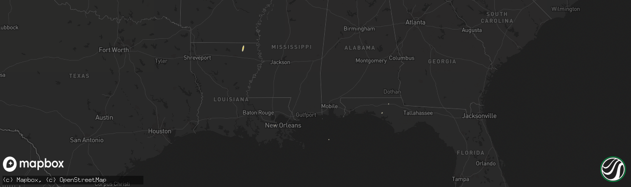 Hail map on December 5, 2016