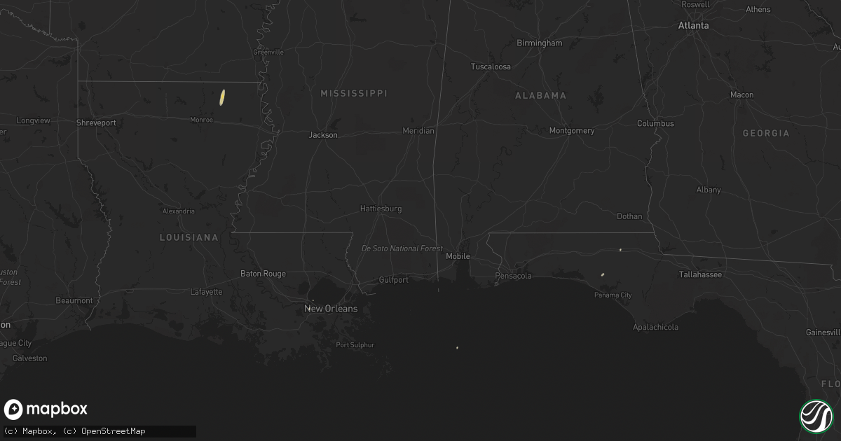 Hail map on December 5, 2016