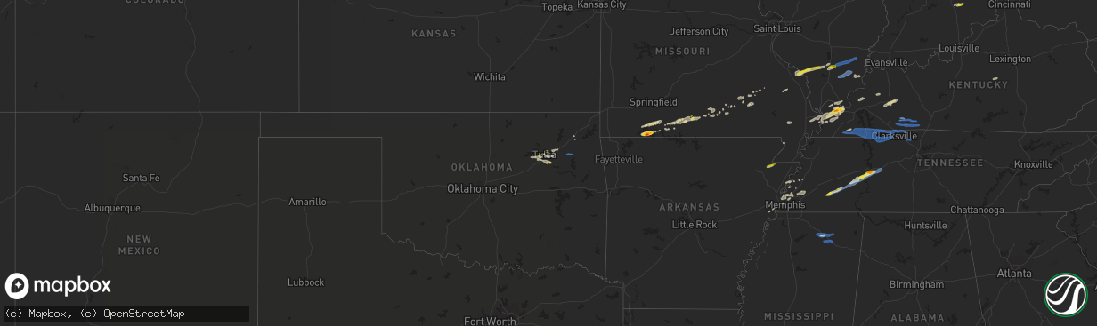 Hail map on December 5, 2021