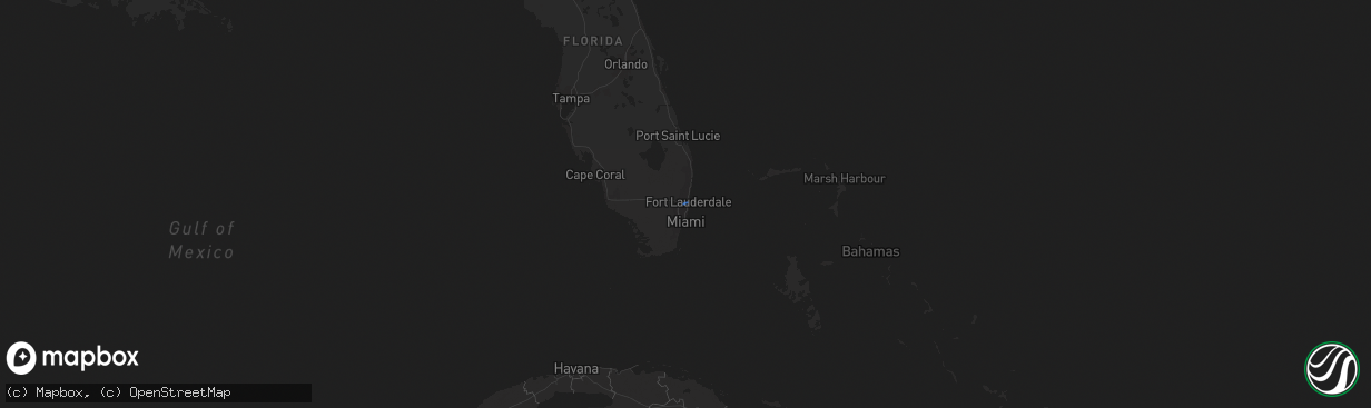 Hail map in Florida on December 6, 2020