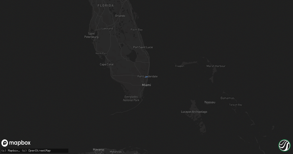 Hail map in Florida on December 6, 2020