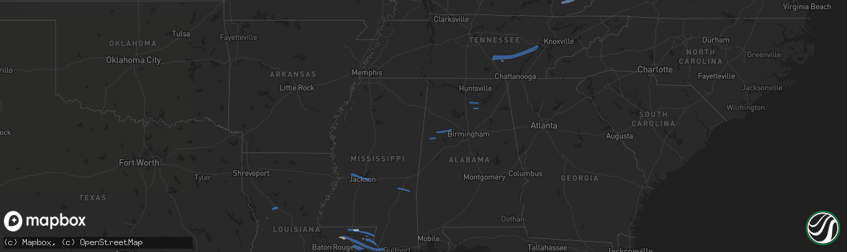 Hail map on December 6, 2021