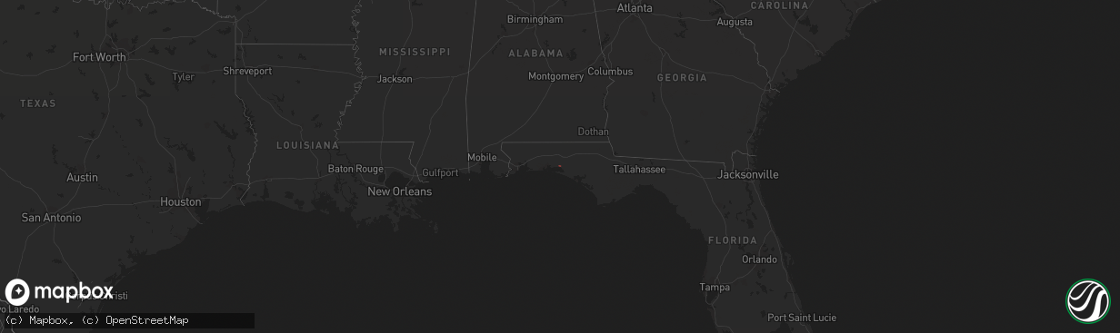 Hail map in Florida on December 7, 2021