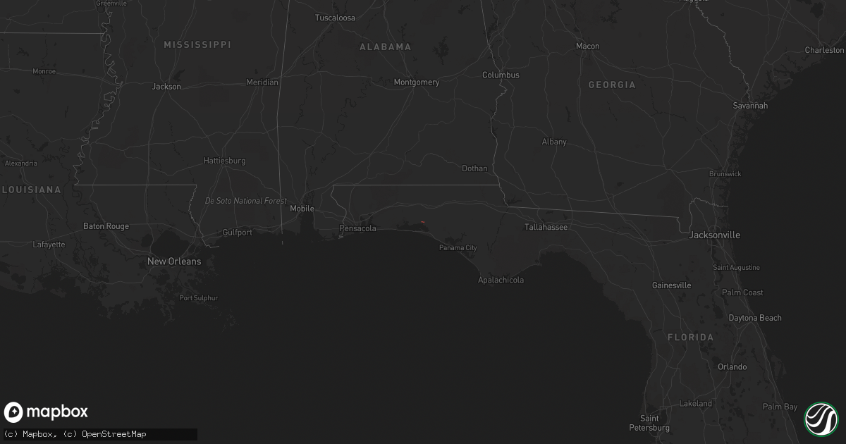 Hail map in Florida on December 7, 2021