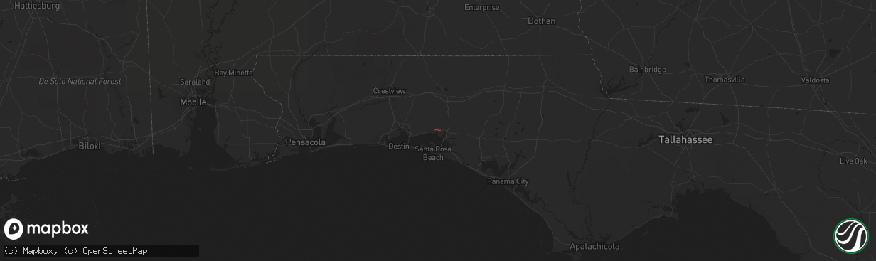 Hail map in Freeport, FL on December 7, 2021