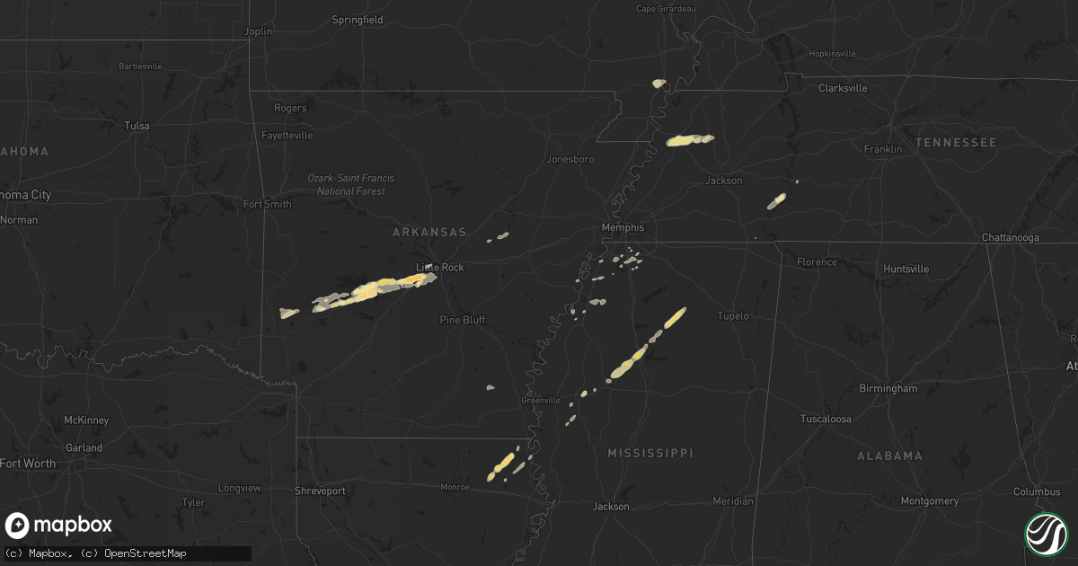 Hail map in Missouri on December 8, 2012
