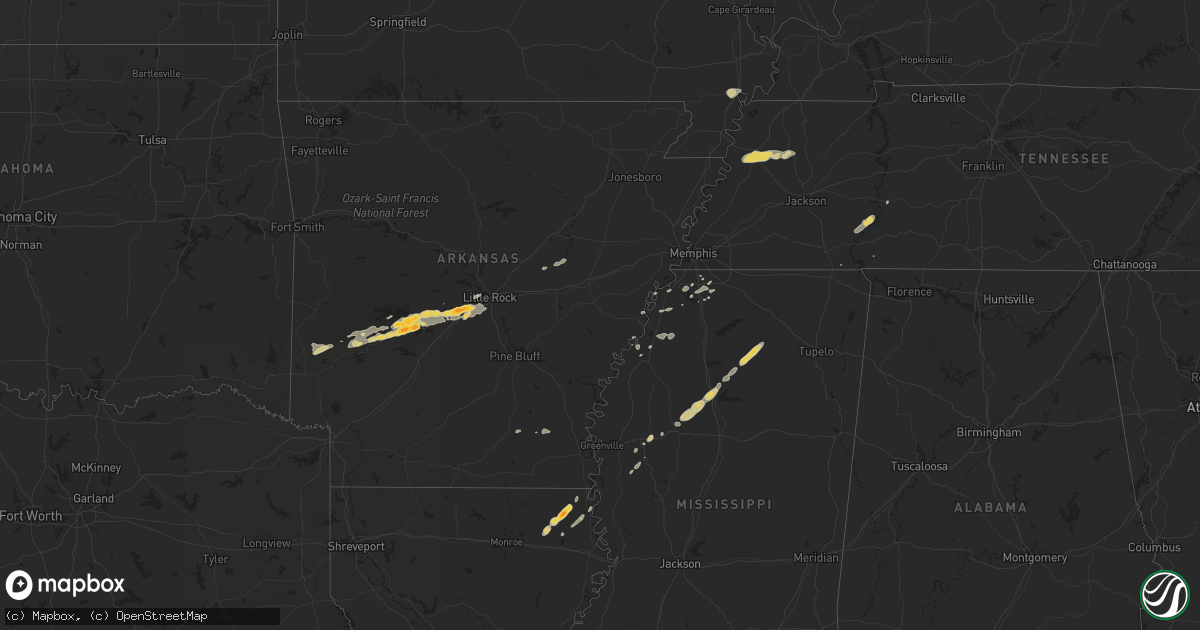 Hail map on December 8, 2012