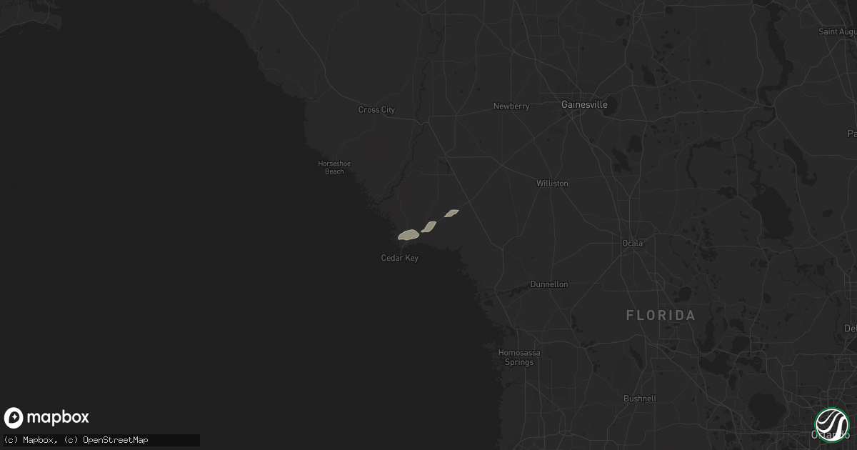 Hail map in Cedar Key, FL on December 8, 2017