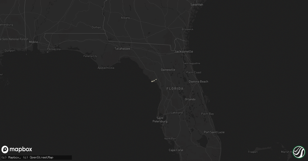 Hail map in Florida on December 8, 2017