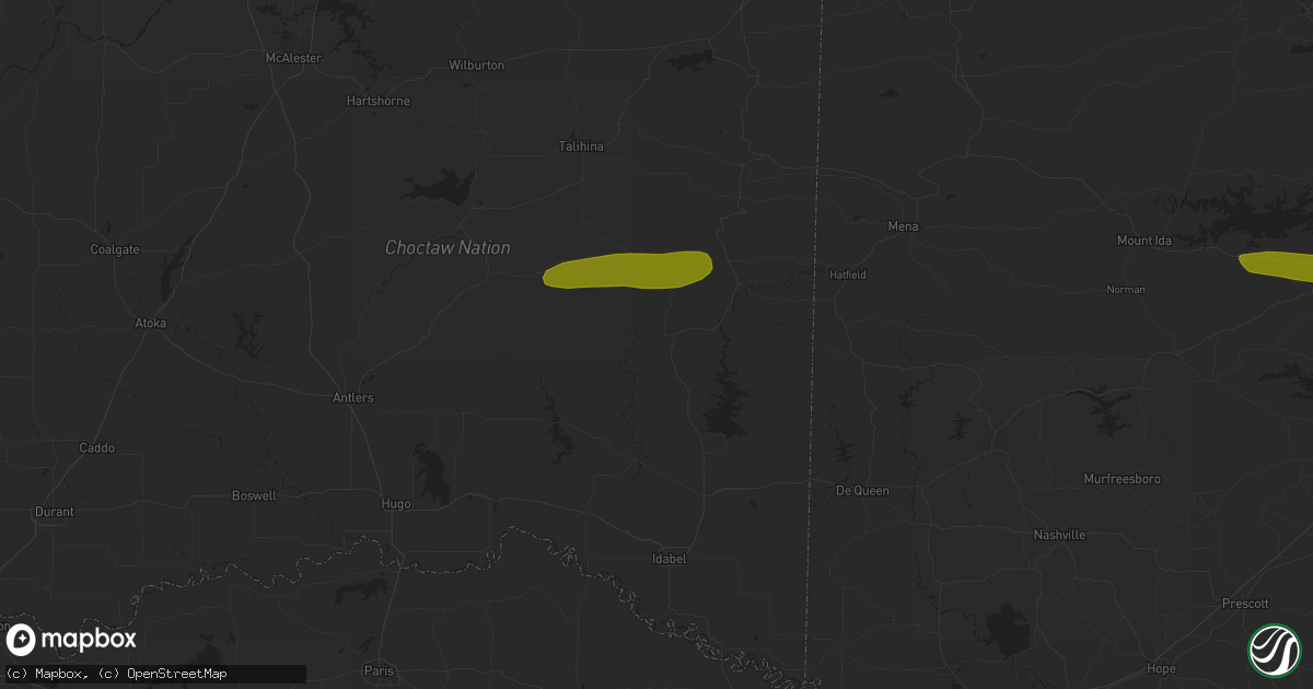 Hail map in Bethel, OK on December 8, 2023