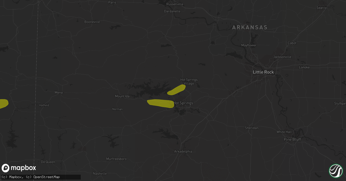 Hail map in Mountain Pine, AR on December 8, 2023