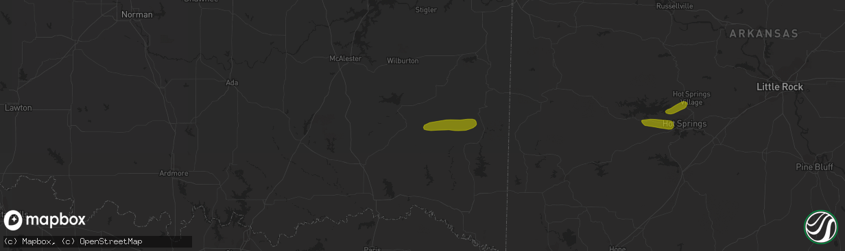 Hail map in Nashoba, OK on December 8, 2023