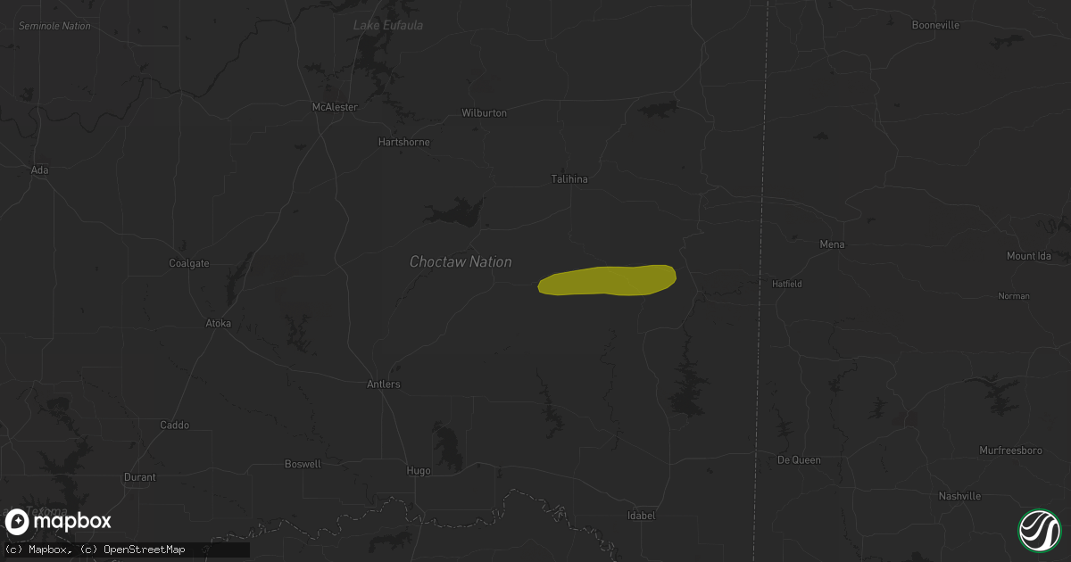 Hail map in Nashoba, OK on December 8, 2023