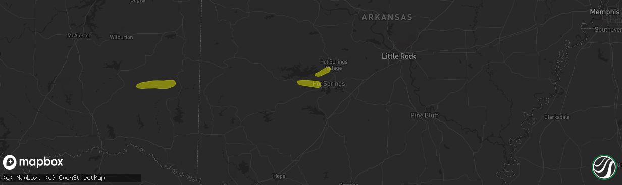 Hail map in Pearcy, AR on December 8, 2023