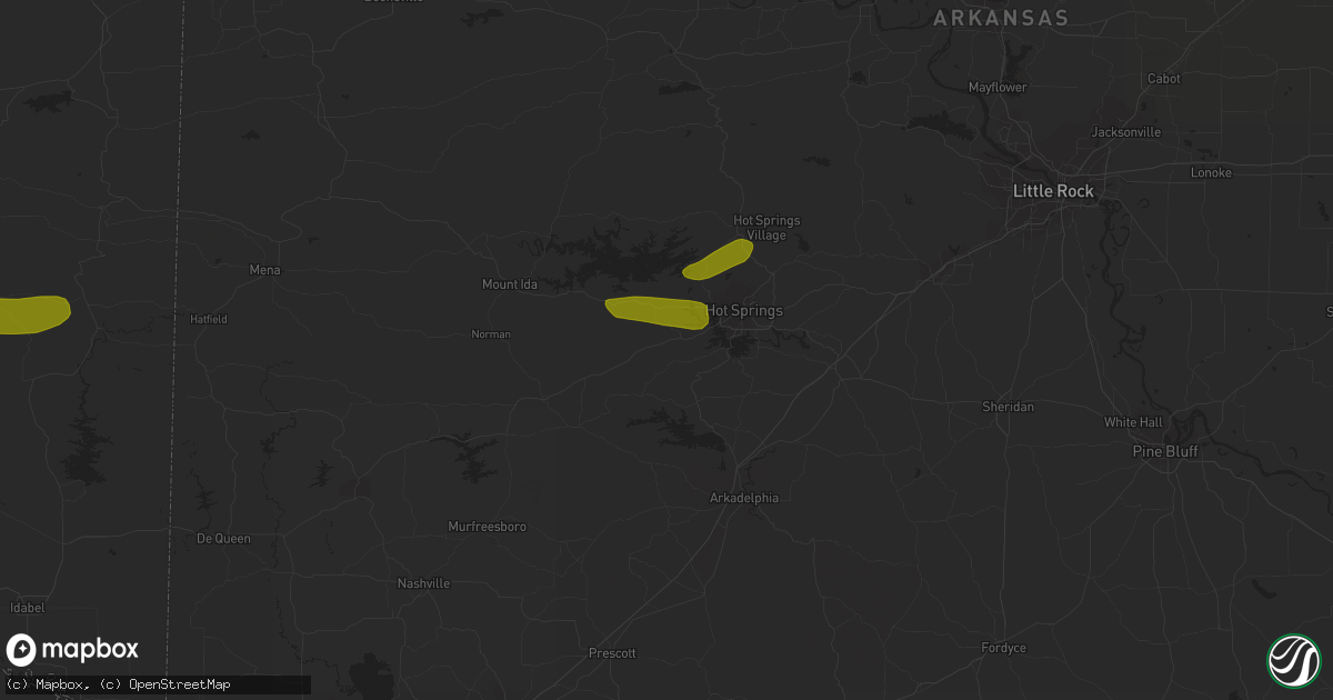 Hail map in Pearcy, AR on December 8, 2023