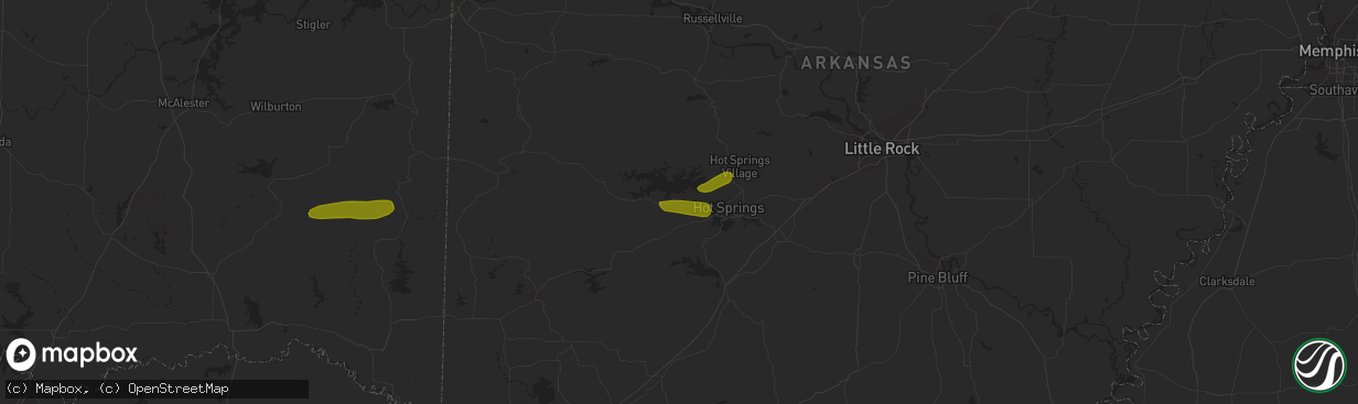 Hail map in Royal, AR on December 8, 2023