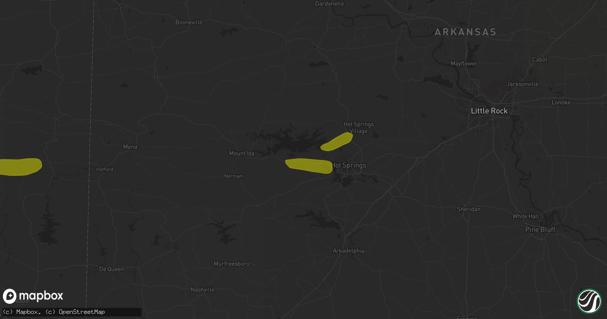 Hail map in Royal, AR on December 8, 2023