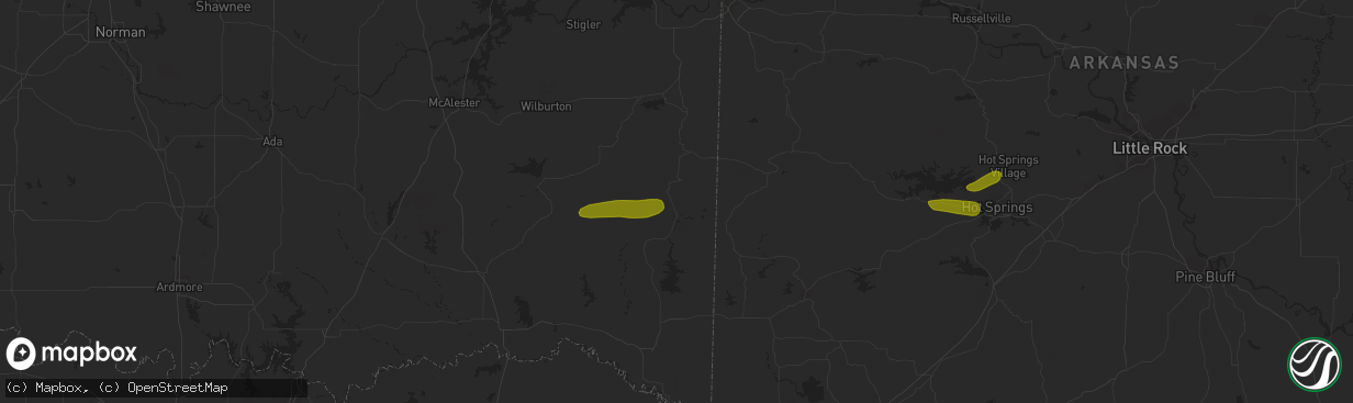 Hail map in Smithville, OK on December 8, 2023