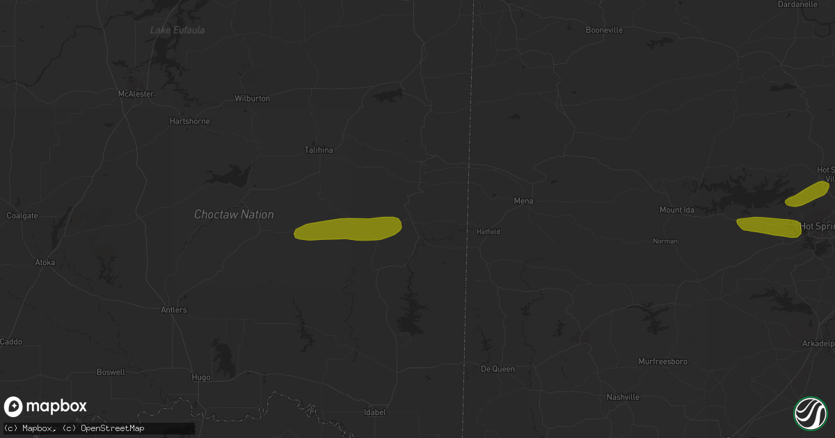 Hail map in Smithville, OK on December 8, 2023