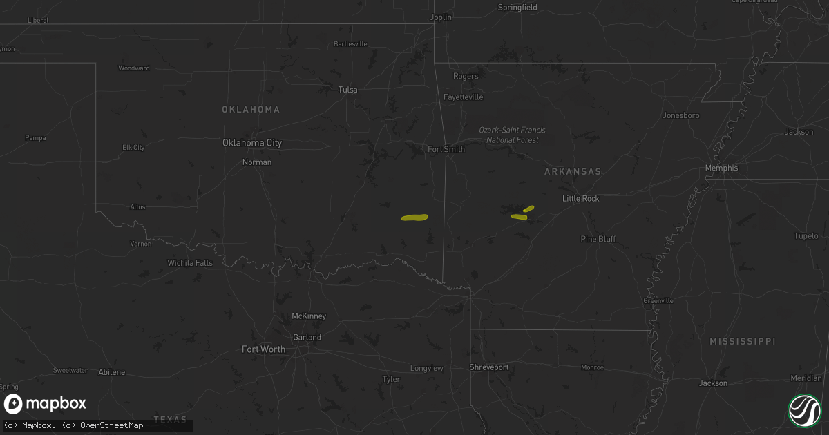 Hail map on December 8, 2023