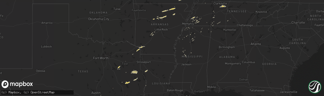 Hail map on December 9, 2012