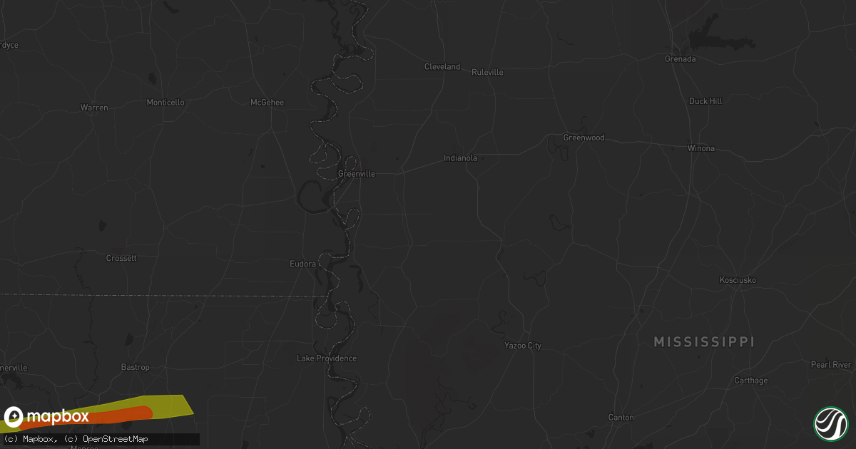 Hail map in Camden, TN on December 9, 2023