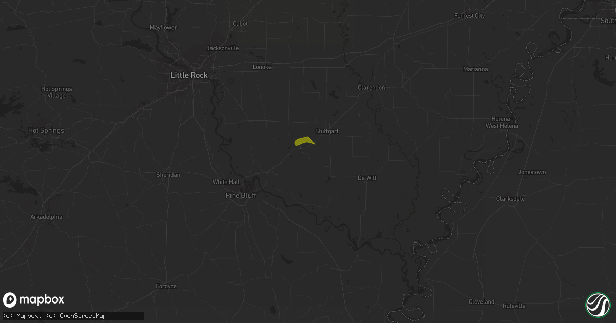 Hail map in Humphrey, AR on December 9, 2023