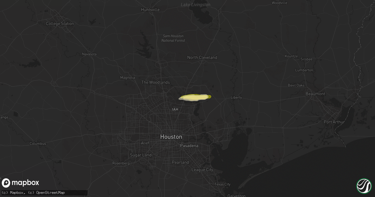 Hail map in Kingwood, TX on December 9, 2023