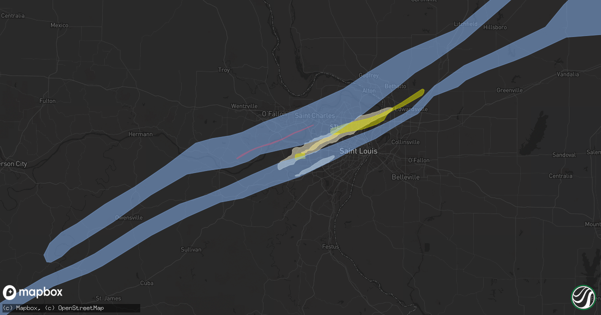 Hail map in Ballwin, MO on December 10, 2021